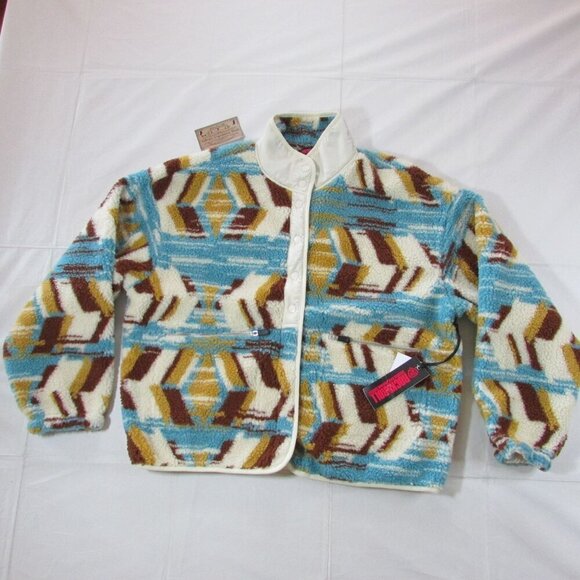 Rock & Roll Denim Women's Aztec Sherpa Sweater Jacket - Natural - Picture 1 of 3